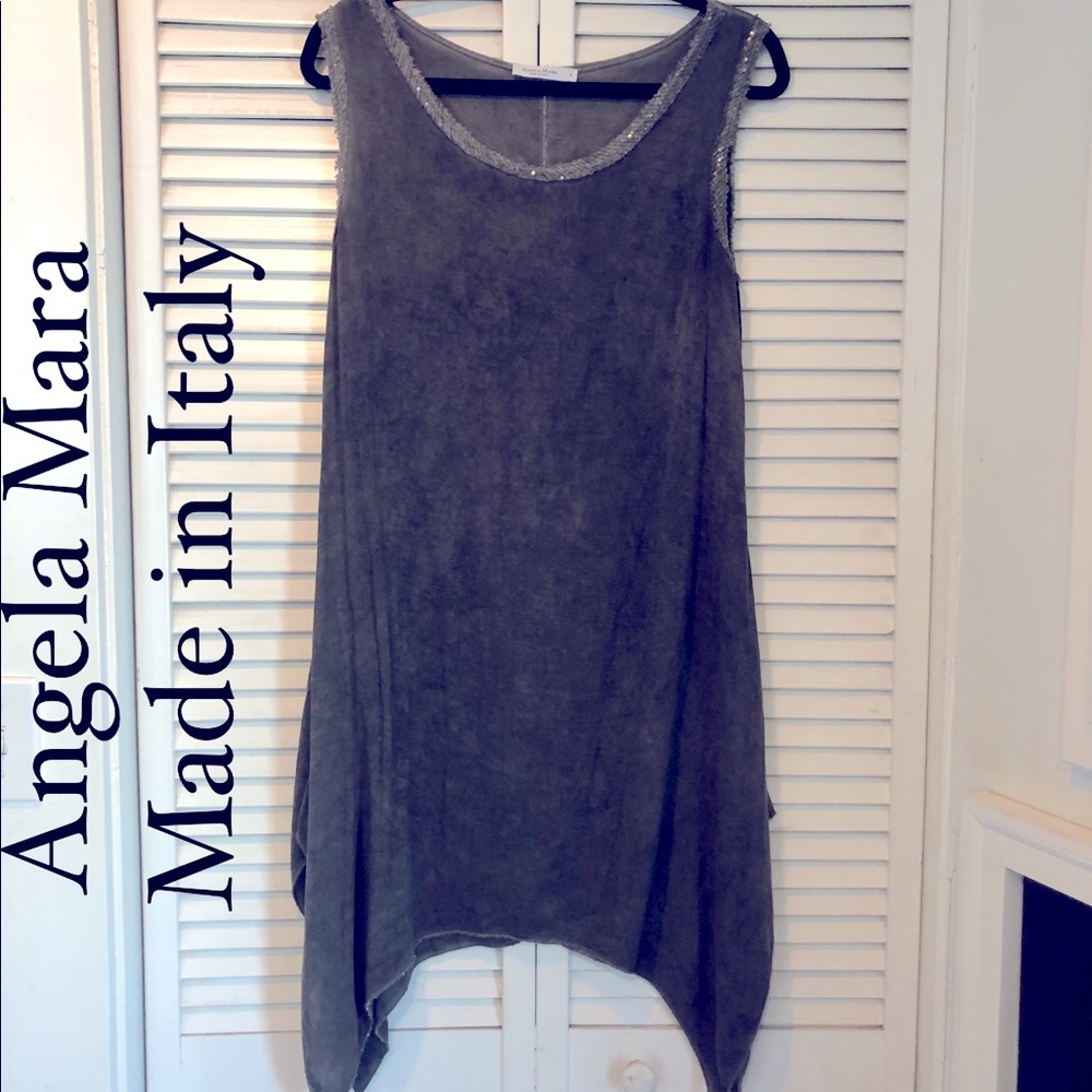 ANGELA MARA Made in Italy Tunic Sleeveless Dress